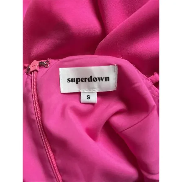 NEW Superdown Addison Maxi Dress Women's Small Pink Square Neck Spaghetti Straps